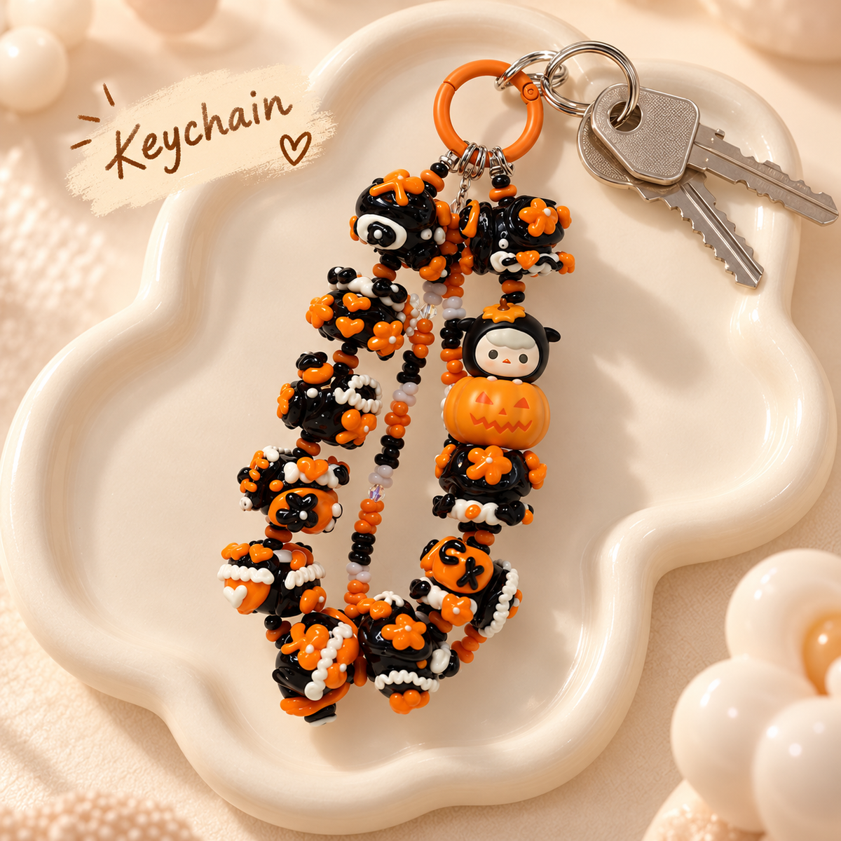 PUCKY Halloween charm styled with keys